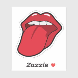 Sticker Chaussures personnalisées, bouche avec langue