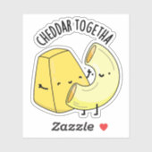 Sticker Cheddar Ensemble Blague de Nourriture Drôle (Feuille)