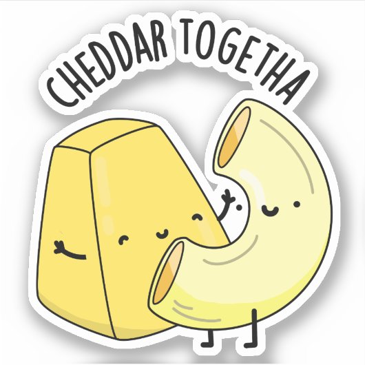 Sticker Cheddar Ensemble Blague de Nourriture Drôle (Devant)