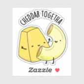 Sticker Cheddar Ensemble Funny Food Pun (Feuille)