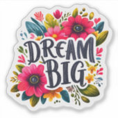 Sticker Cheerful Design: Bright Flowers & Words (Devant)