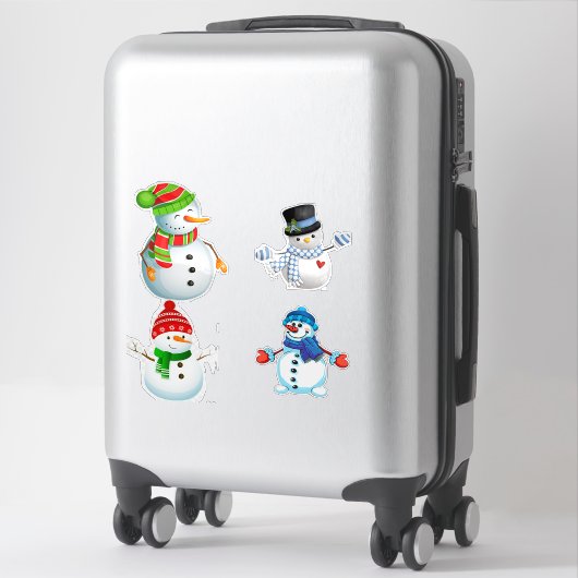 Sticker Cheerful Winter Snowmen Collection (Sur valise)