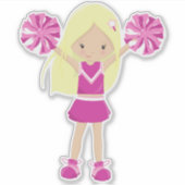 Sticker Cheerleaders, Mignonne fille, Cheveux blonde, Chee (Devant)