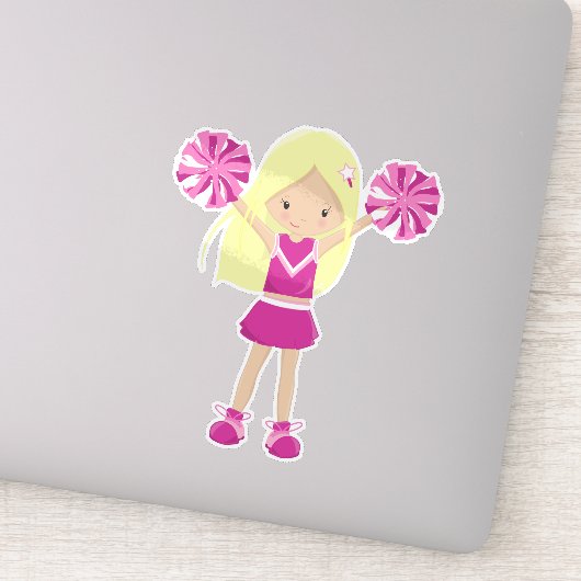 Sticker Cheerleaders, Mignonne fille, Cheveux blonde, Chee (Détail)
