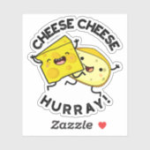 Sticker Cheese Cheese Hurray Funky Cheese Pun (Feuille)