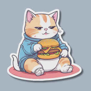 Sticker Cheeseburger Cheeseburger Chat étanche