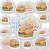 Sticker Cheeseburger Restauration rapide (Devant)