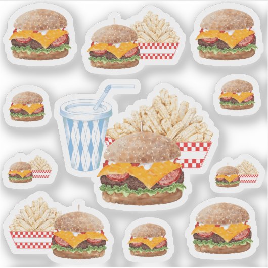 Sticker Cheeseburger Restauration rapide (Devant)