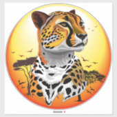 Sticker Cheetah African Feline Wild Animal (Feuille)