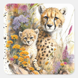 Sticker Cheetah Baby et Maman
