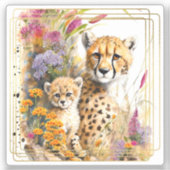 Sticker Cheetah Baby et Maman (Recto)