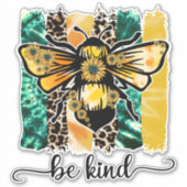 Sticker Cheetah jaune turquoise Leopard Bee Genre (Devant)