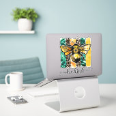 Sticker Cheetah jaune turquoise Leopard Bee Genre (Ordinateur portable sur le bureau)