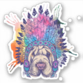 Sticker Chef amérindien de Sharpei (Devant)