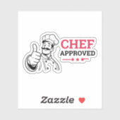 Sticker Chef approuvé drôle rouge noir (Feuille)