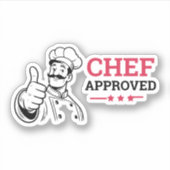 Sticker Chef approuvé drôle rouge noir (Devant)