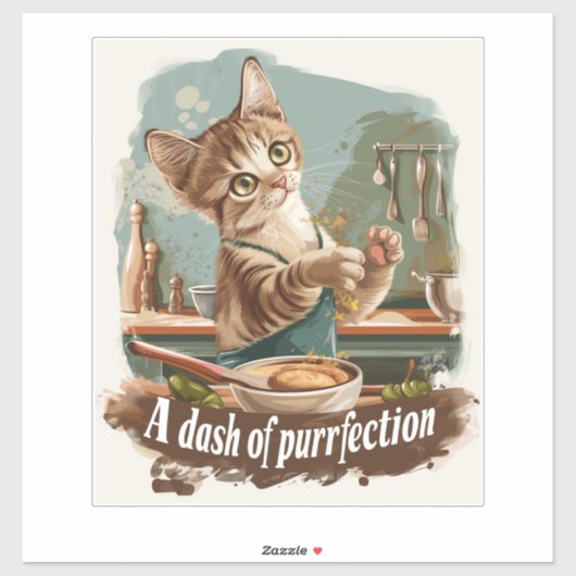 Sticker Chef Chat Culinaire (Feuille)