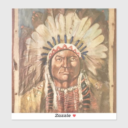Sticker Chef indien Sitting Bull (Feuille)