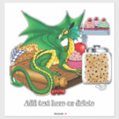 Sticker Chef pâtissier Dragon Vert (Feuille)