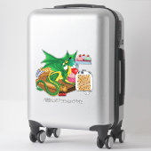 Sticker Chef pâtissier Dragon Vert (Sur valise)