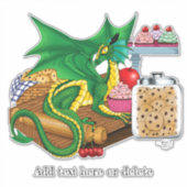 Sticker Chef pâtissier Dragon Vert (Devant)