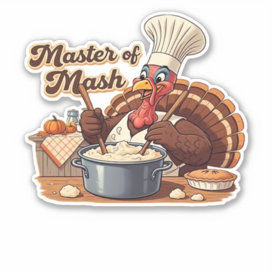 Sticker Chef rétro Turquie Thanksgiving Classic T-Shirt.pn (Devant)
