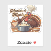 Sticker Chef rétro Turquie Thanksgiving T-Shirt surdimensi (Feuille)