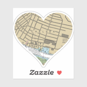 Sticker Chelsea Boston MA carte marine