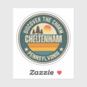 Sticker Cheltenham, Pennsylvanie (Feuille)