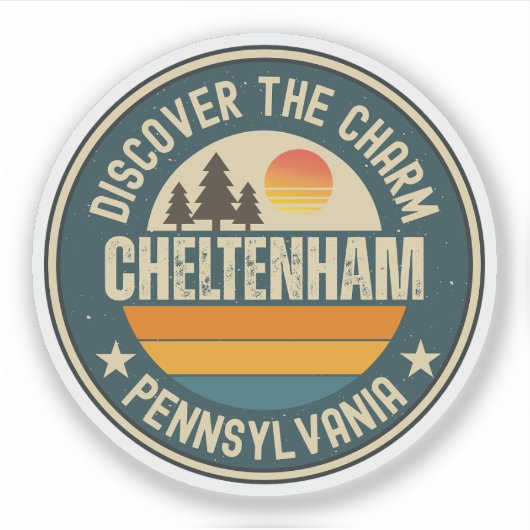 Sticker Cheltenham, Pennsylvanie (Devant)