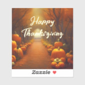 Sticker Chemin citrouille Belle Scène d'automne personnali (Feuille)