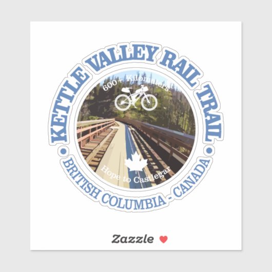 Sticker Chemin de fer Kettle Valley (cyclisme c) (Feuille)