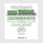 Sticker Chemin de la rivière Greenbrier (RT2) (Feuille)