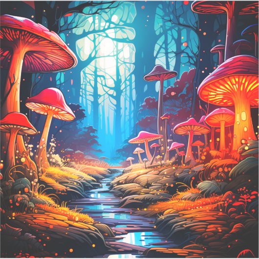 Sticker Chemin du champignon (Devant)