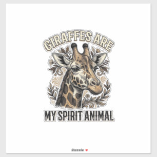 Sticker Chemise à gravure vintage d'animal d'esprit de gir