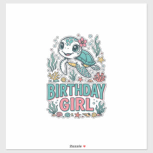 Sticker Chemise à gravure vintage tortue de mer fille d'an