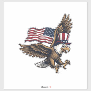 Sticker Chemise à motif de drapeau d'aigle patriotique vin