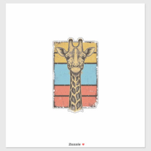 Sticker Chemise à rayures rétro girafe gravée vintage