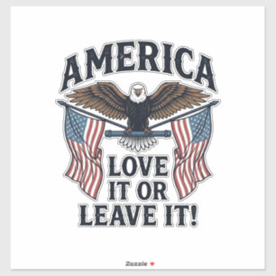 Sticker Chemise aigle patriotique America Love It Or Leave