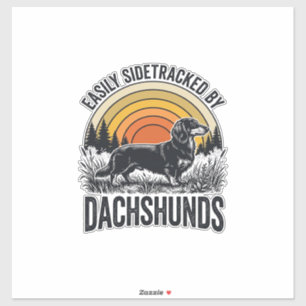 Sticker Chemise amateur de Dachshund facilement dévié Art