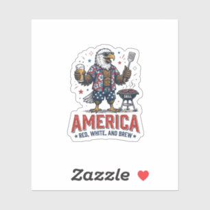 Sticker Chemise America Red White And Brew Eagle BBQ (7)_1