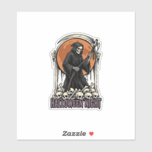 Sticker Chemise blanche gravure vintage Halloween Faucheur