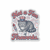 Sticker Chemise Chat Effrayé Pas Fan de Feux d'Artifice (2 (Devant)