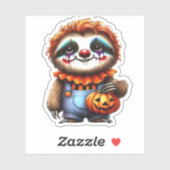 Sticker Chemise Clown Sloth Halloween surdimensionnée T-sh (Feuille)