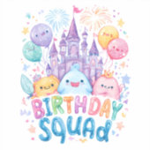 Sticker Chemise d'anniversaire Whimsical | Graphique Châte (Recto)