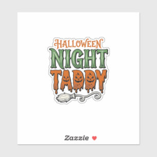 Sticker Chemise de balai de sorcière vintage Taddy Hallowe