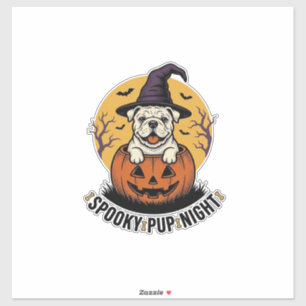 Sticker Chemise de bouledogue d'Halloween avec un chien à