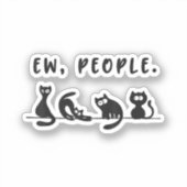 Sticker Chemise de chat noir drôles femmes nouvelles perso (Recto)