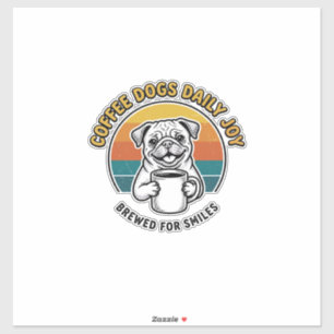 Sticker Chemise de chien de café Design de mug de chiot gr