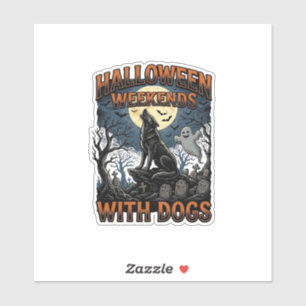 Sticker Chemise de chien Halloween Pup Cimetière Vintage